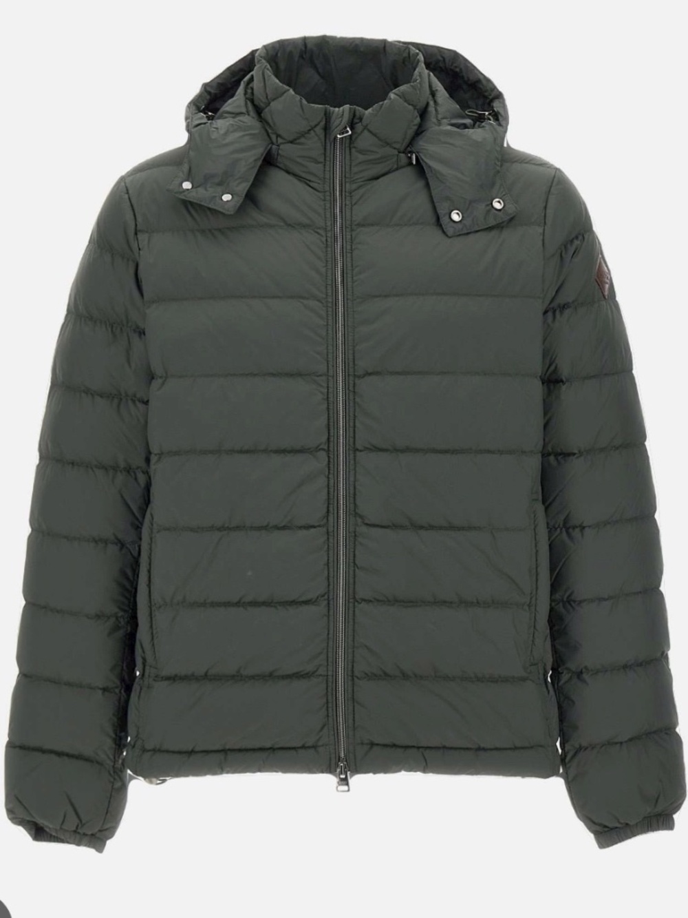 Husky Gabe Puffer Jacket Mens EU 48 Forest Green 90/10 Down Hood Quilted Italian